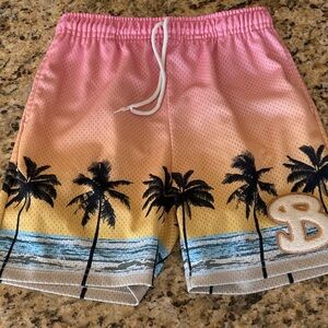 Bucketsquad YXL Palm-Print Gradient Mesh Shorts